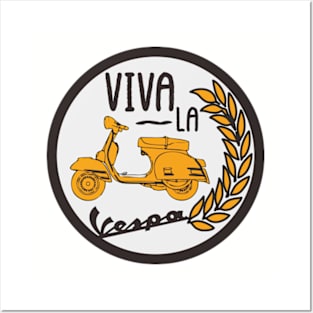 viva la vespa circle Posters and Art